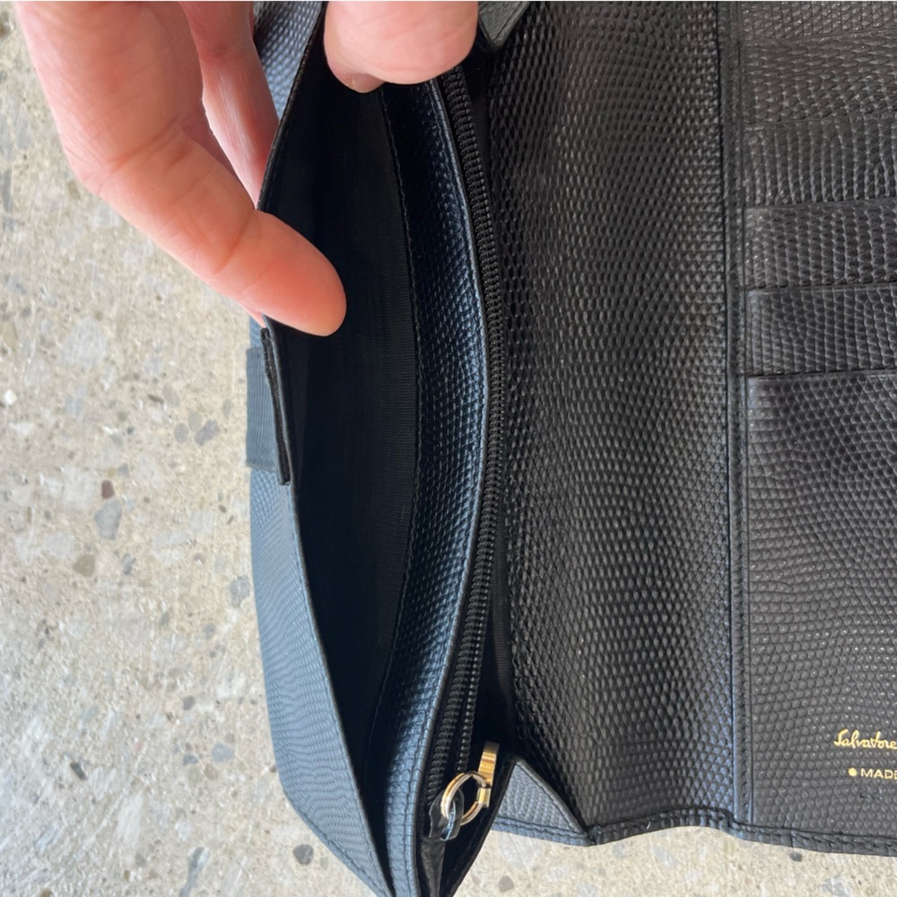 Salvatore Ferragamo Long Pebbled Texture Leather Wallet - Picture 7 of 8